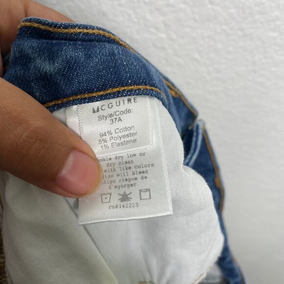 McGuire Womens Shorts Size 24 Denim Blue Cut Out Jean Dark Wash Casual - Picture 5 of 12